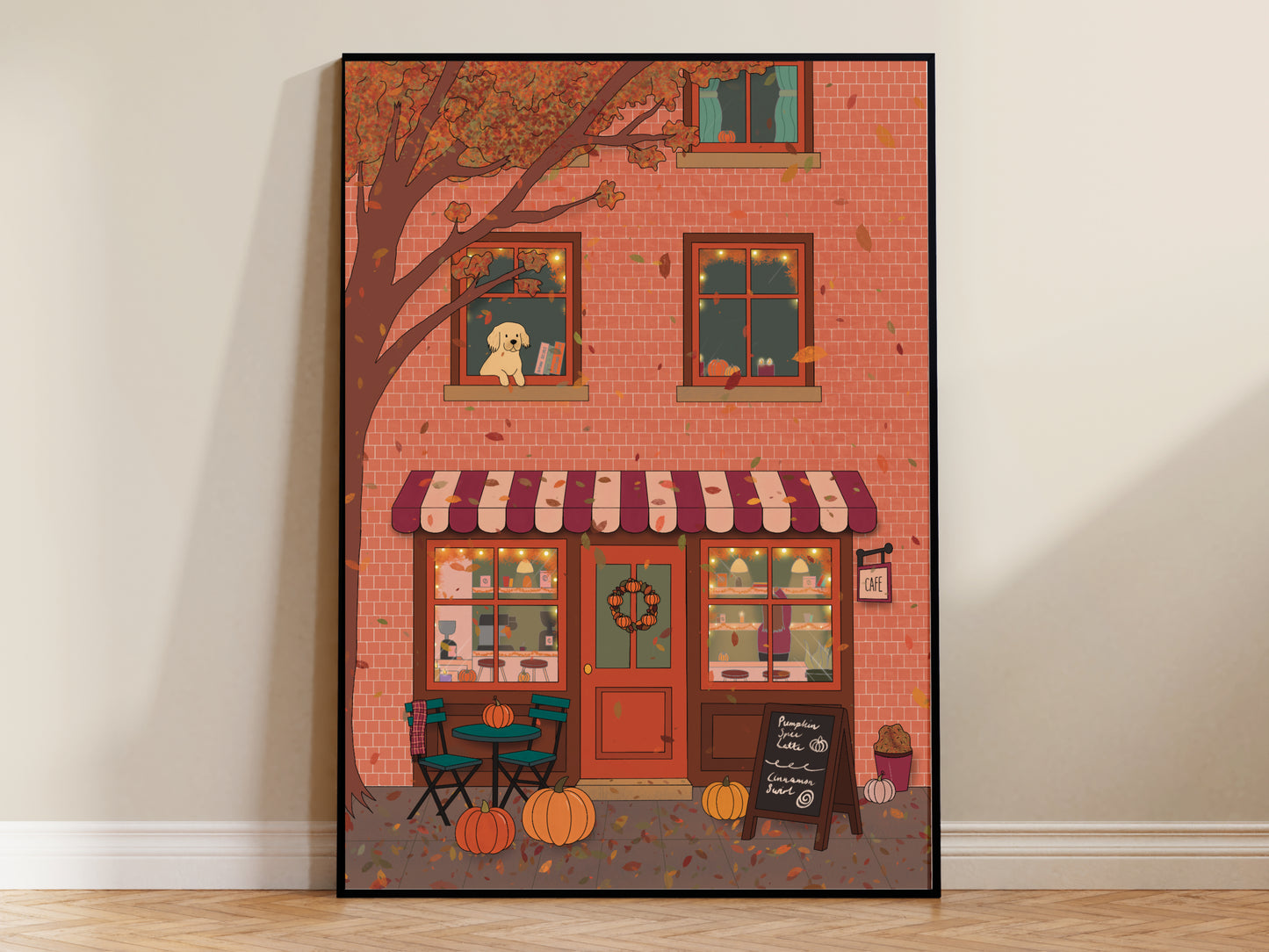 Autumn Coffee Shop Cafe print