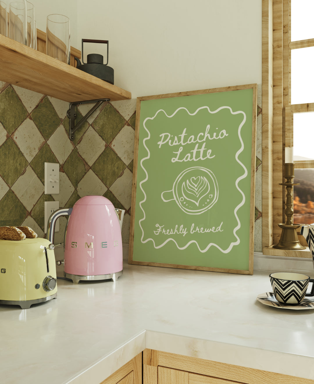 Pistachio Latte Drawn Print