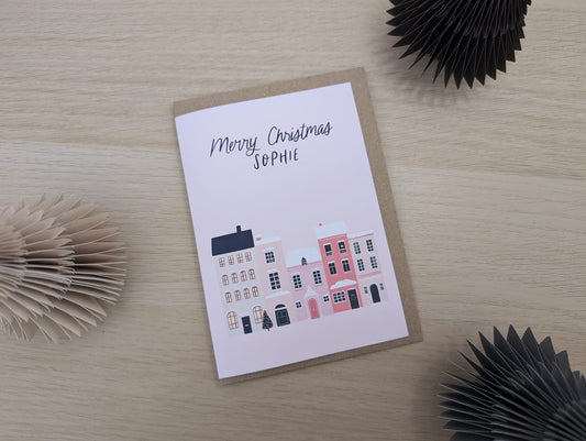 Personalised Christmas Houses card