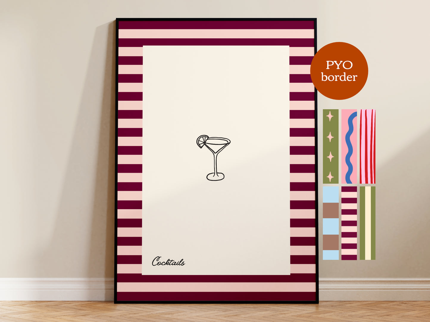 PYO Border - Cocktails Print