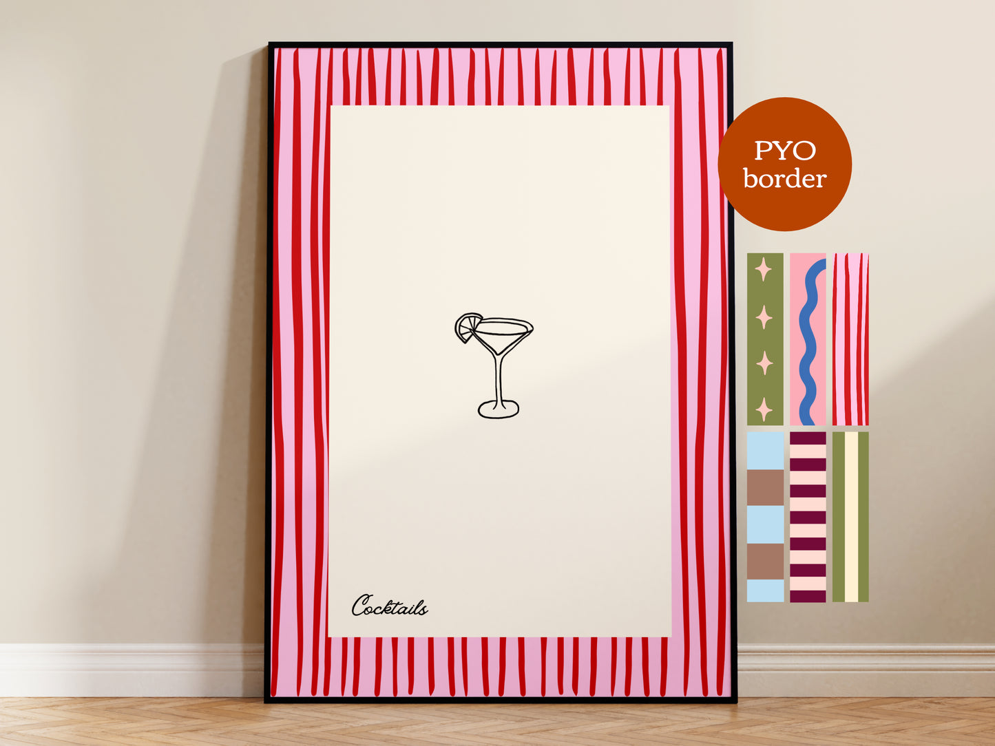 PYO Border - Cocktails Print