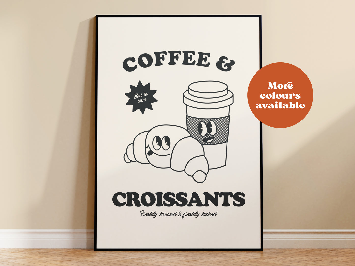 Coffee and Croissants Takeaway Print