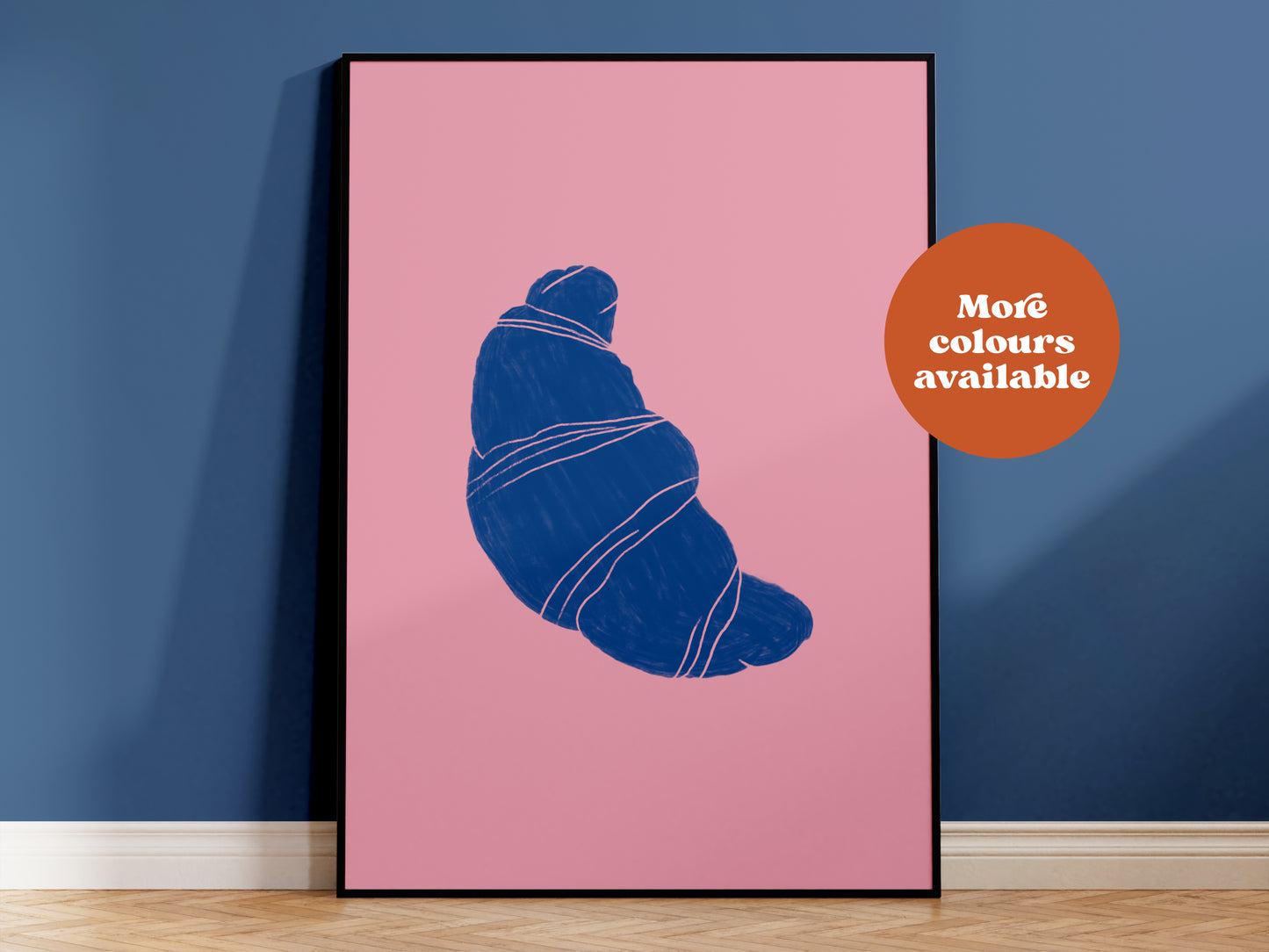 Croissant Linocut-Style print