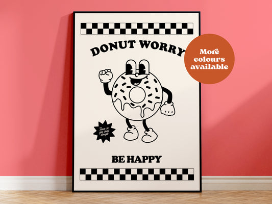 Donut Worry Be Happy Takeaway Print