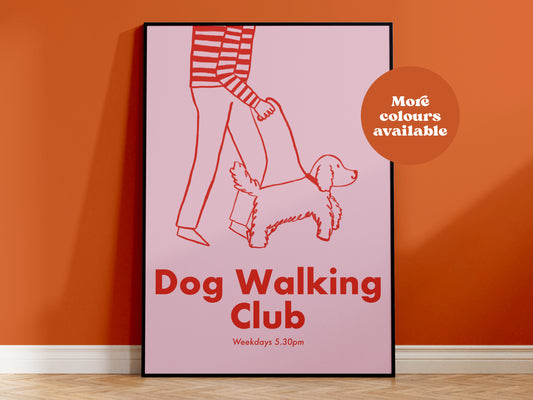 Dog Walking Club Handdrawn Print