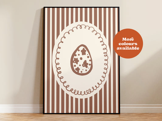 Retro Easter Egg Art Print - Cottagecore Decor