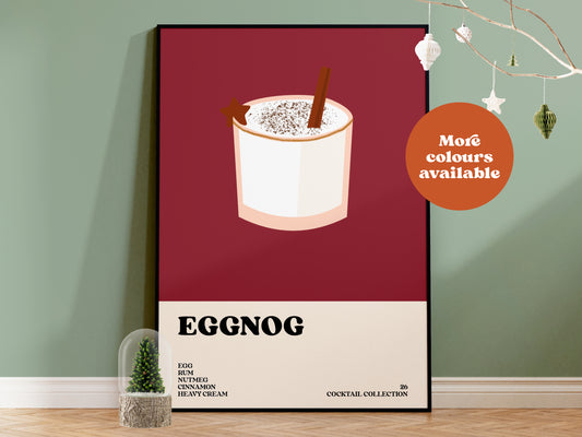 Eggnog Christmas Cocktail Print