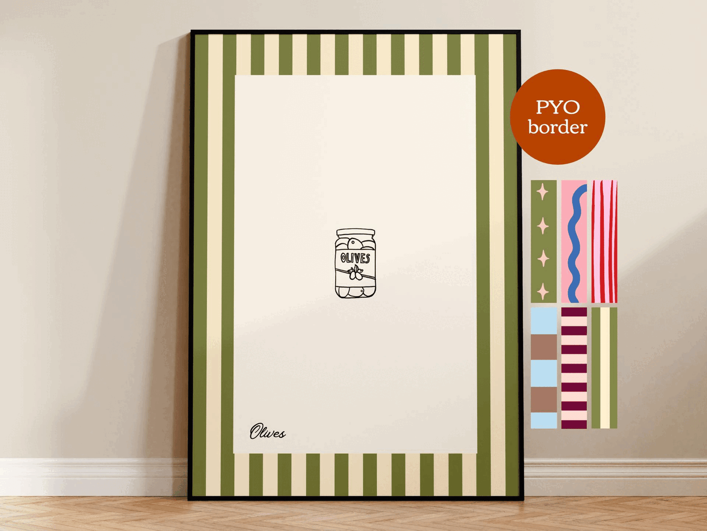 PYO Border - Olives Print