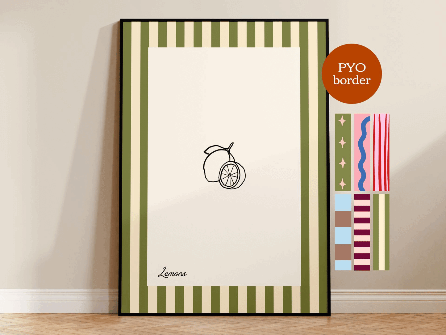 PYO Border - Lemons Print