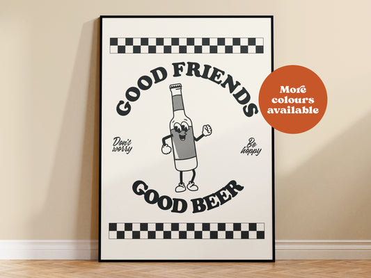 Good Friends Good Beer Takeaway Print