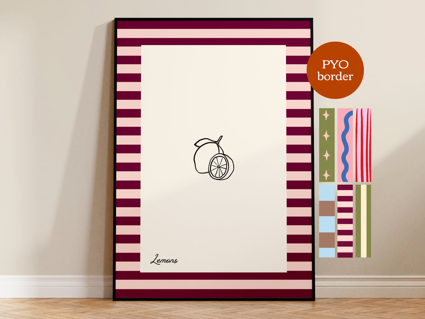 PYO Border - Lemons Print