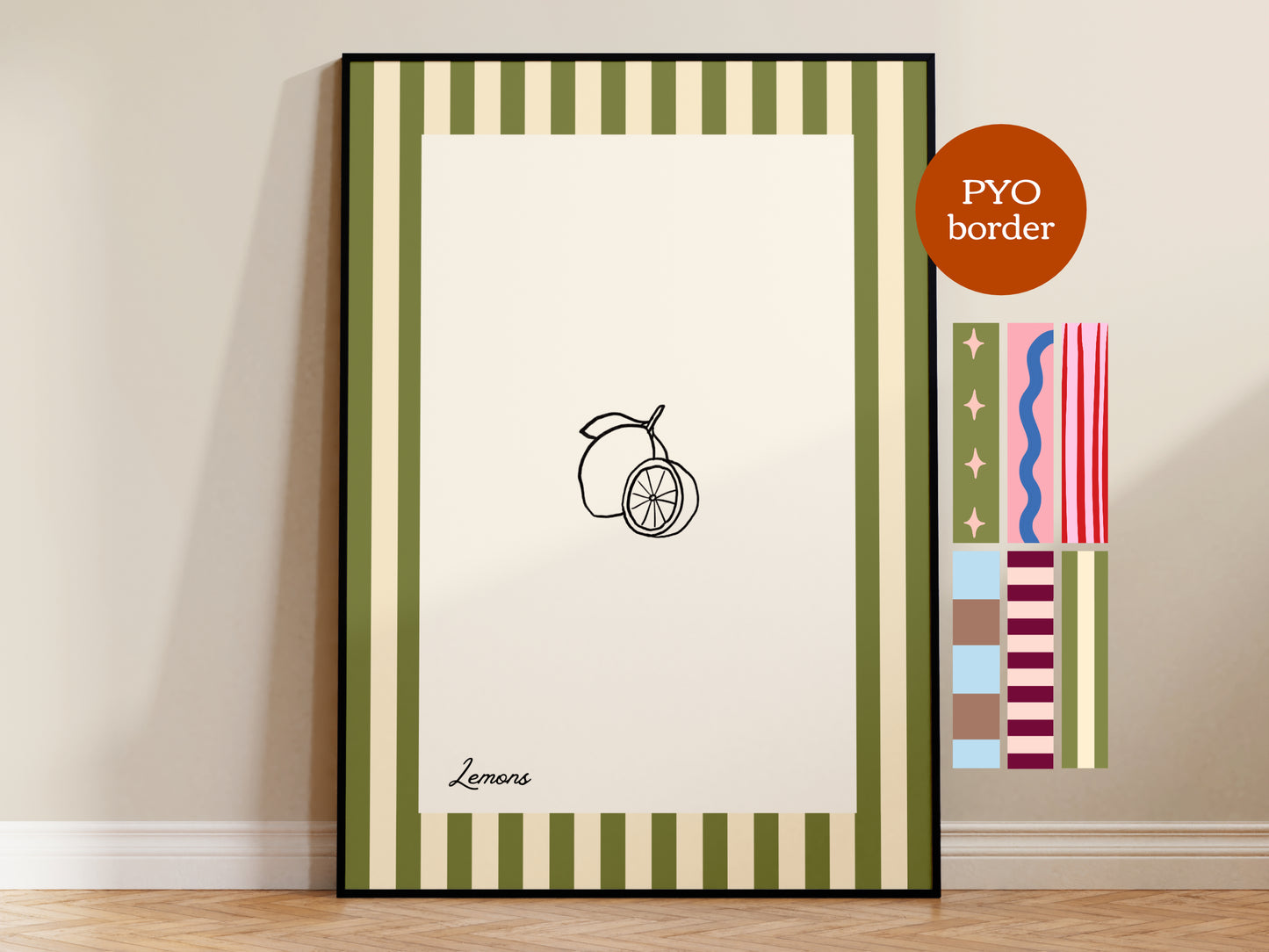 PYO Border - Lemons Print
