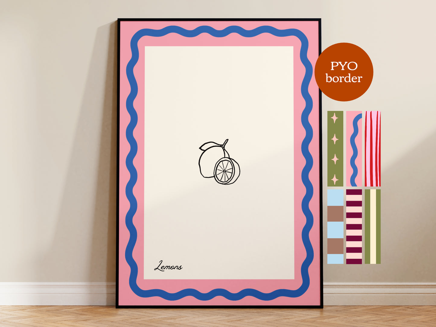 PYO Border - Lemons Print