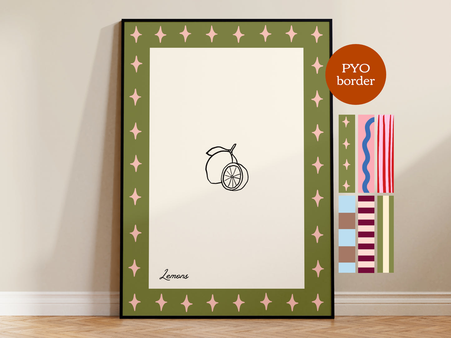 PYO Border - Lemons Print
