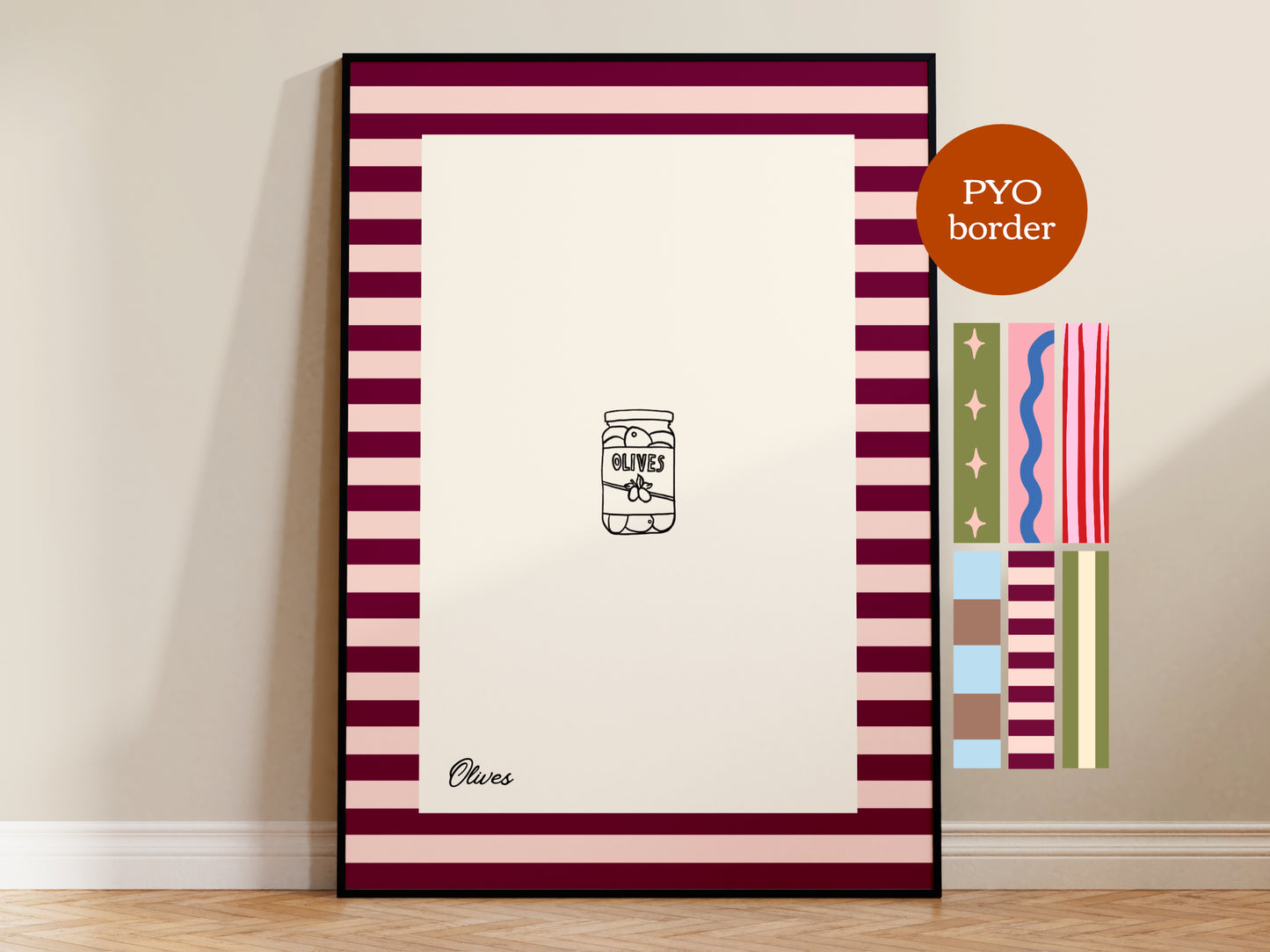 PYO Border - Olives Print