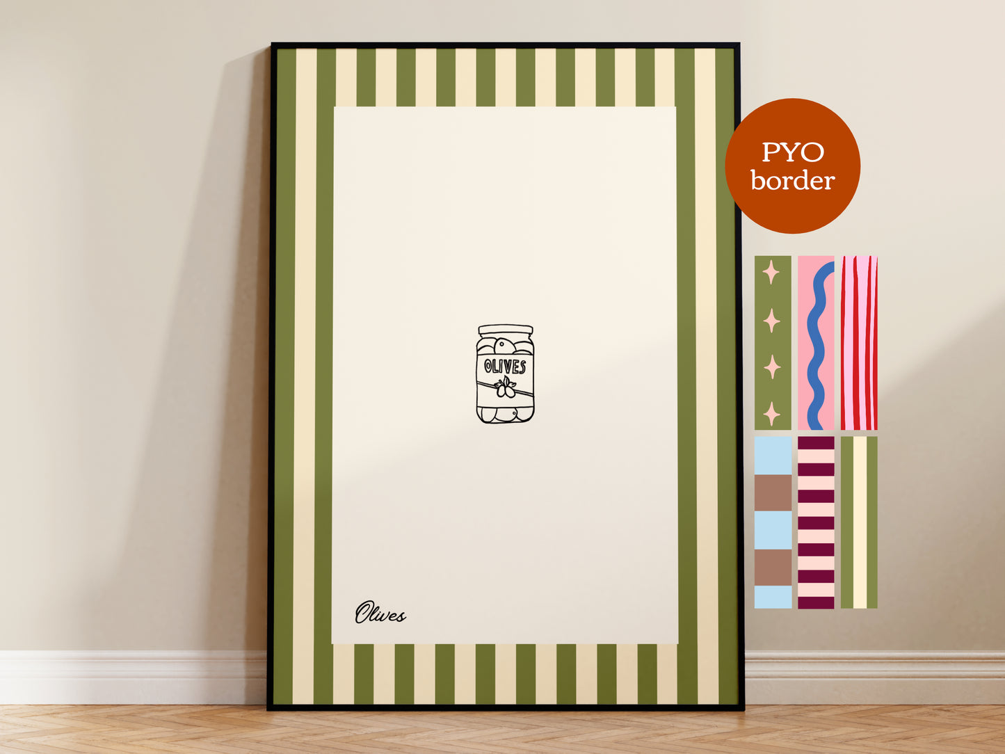 PYO Border - Olives Print
