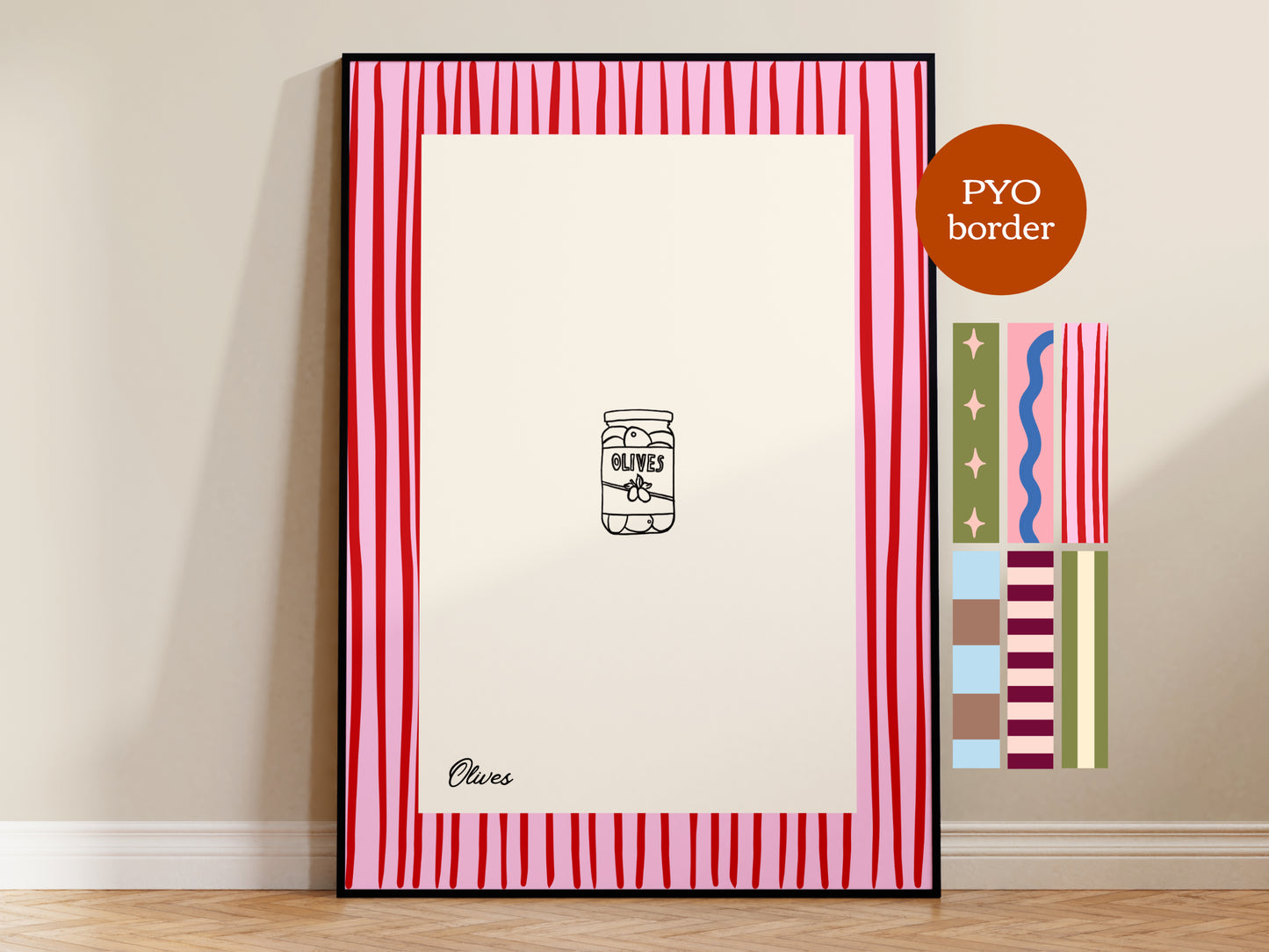 PYO Border - Olives Print