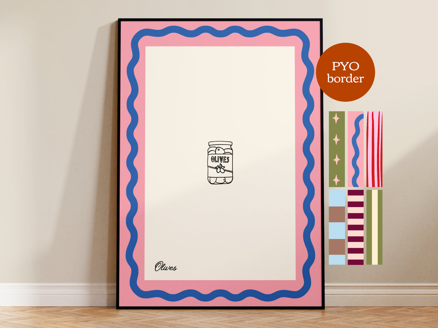 PYO Border - Olives Print