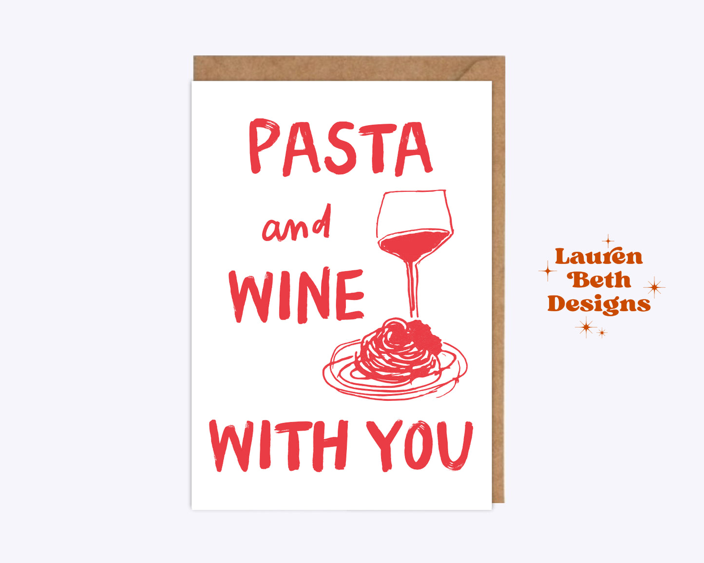 Pasta and Wine with you card