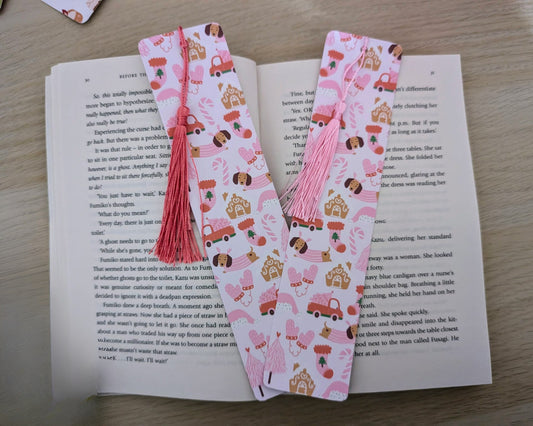 Pink Christmas Dachshund Bookmark