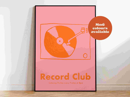 Record Club Hand-drawn Print