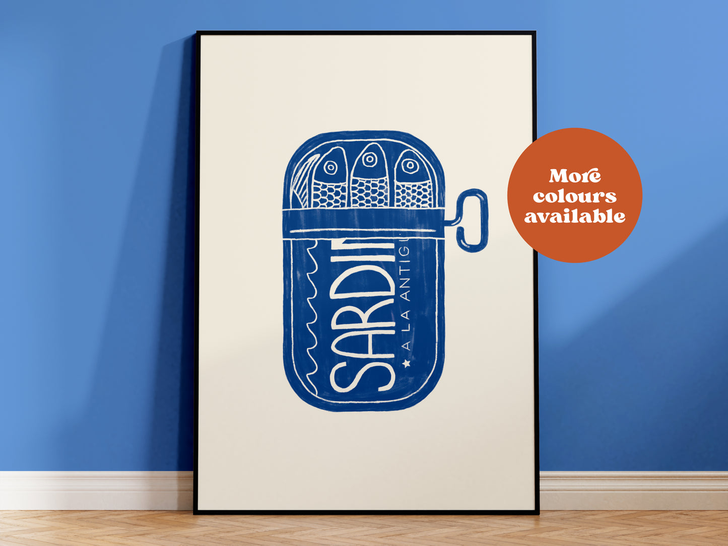 Sardines Linocut-Style print