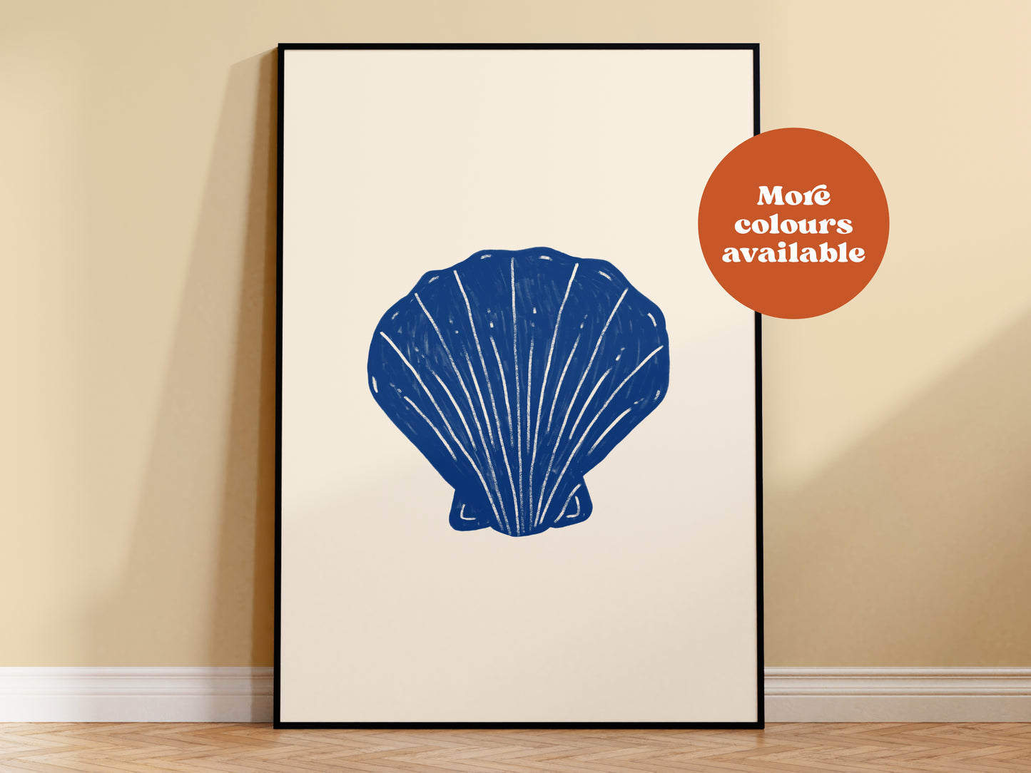 Cockle Shell Linocut-Style print