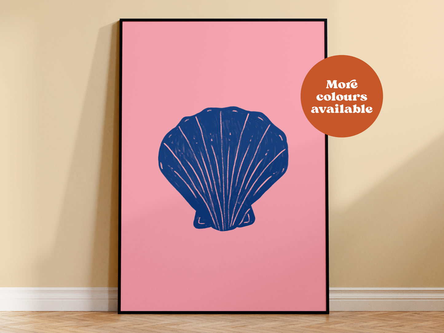 Cockle Shell Linocut-Style print