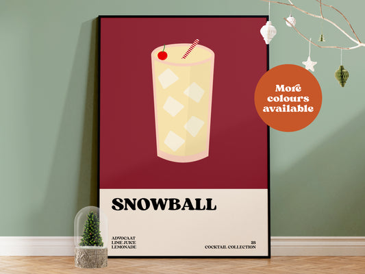 Snowball Christmas Cocktail Print
