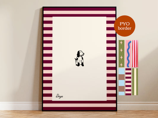 PYO Border - Spaniel Dogs Print