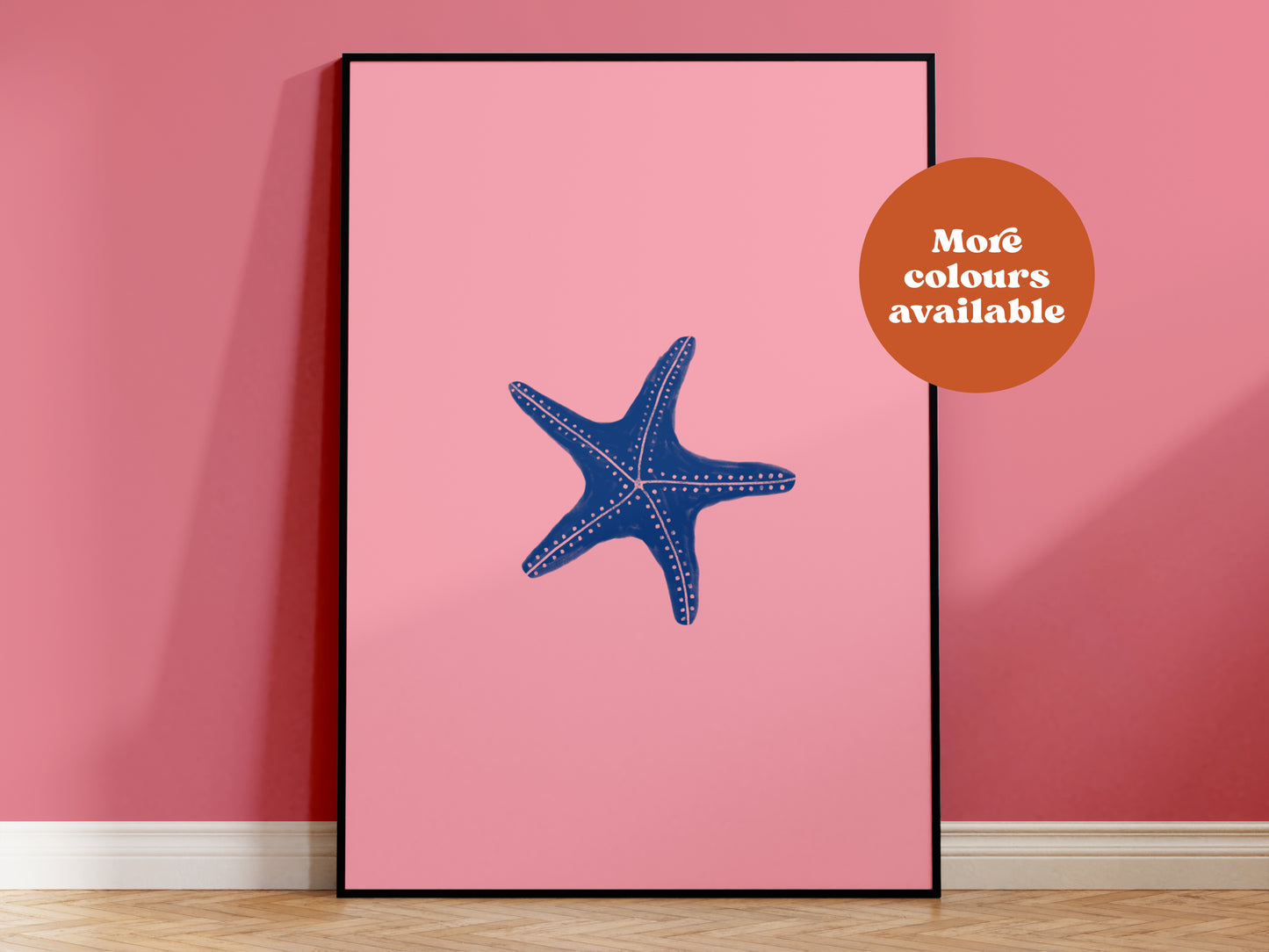 Starfish Linocut-Style print