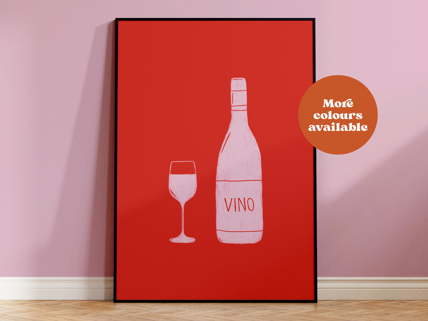 Vino Linocut-Style print