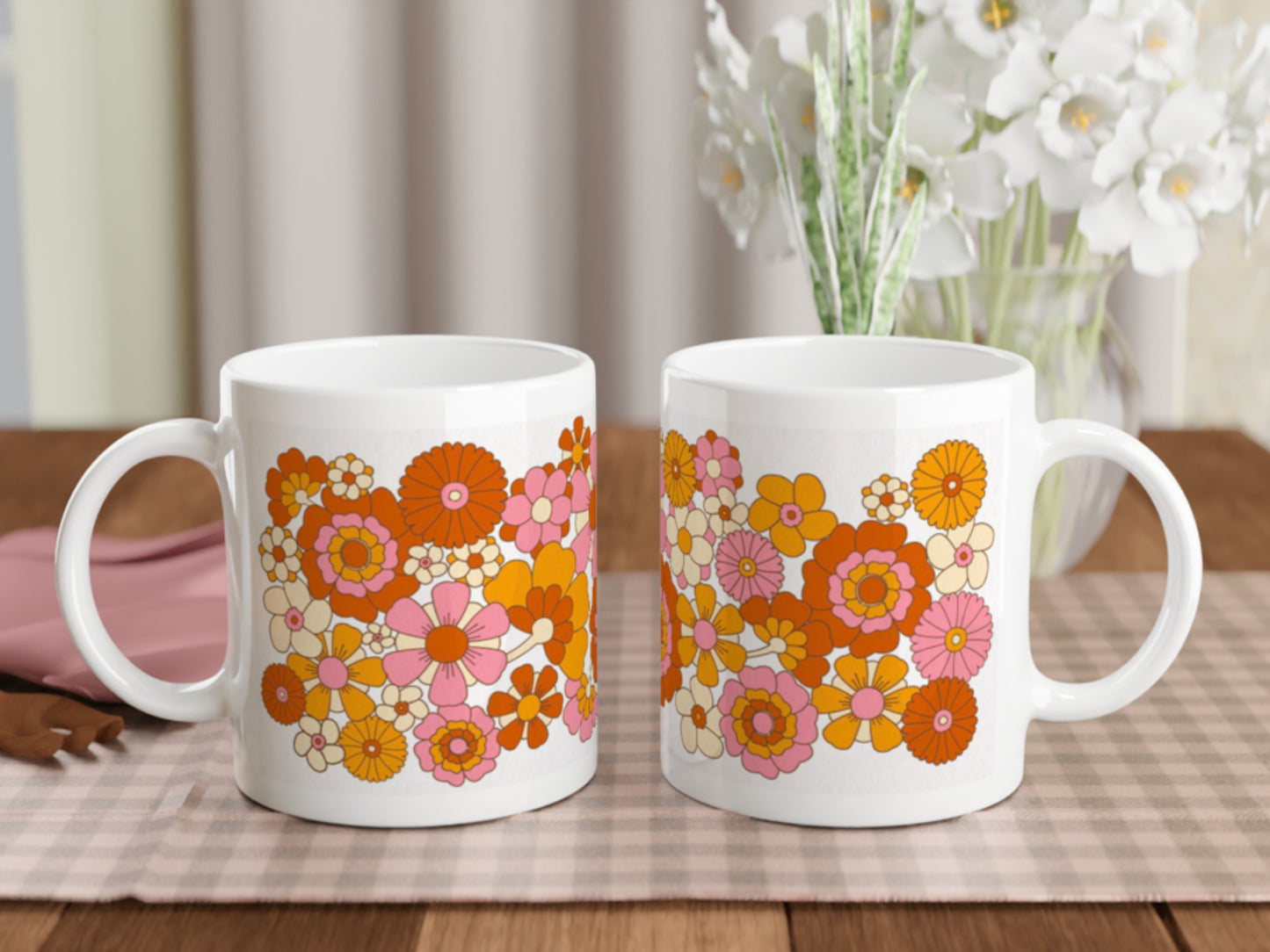 70s flower power mug