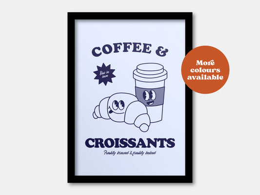Coffee and Croissants Takeaway Print