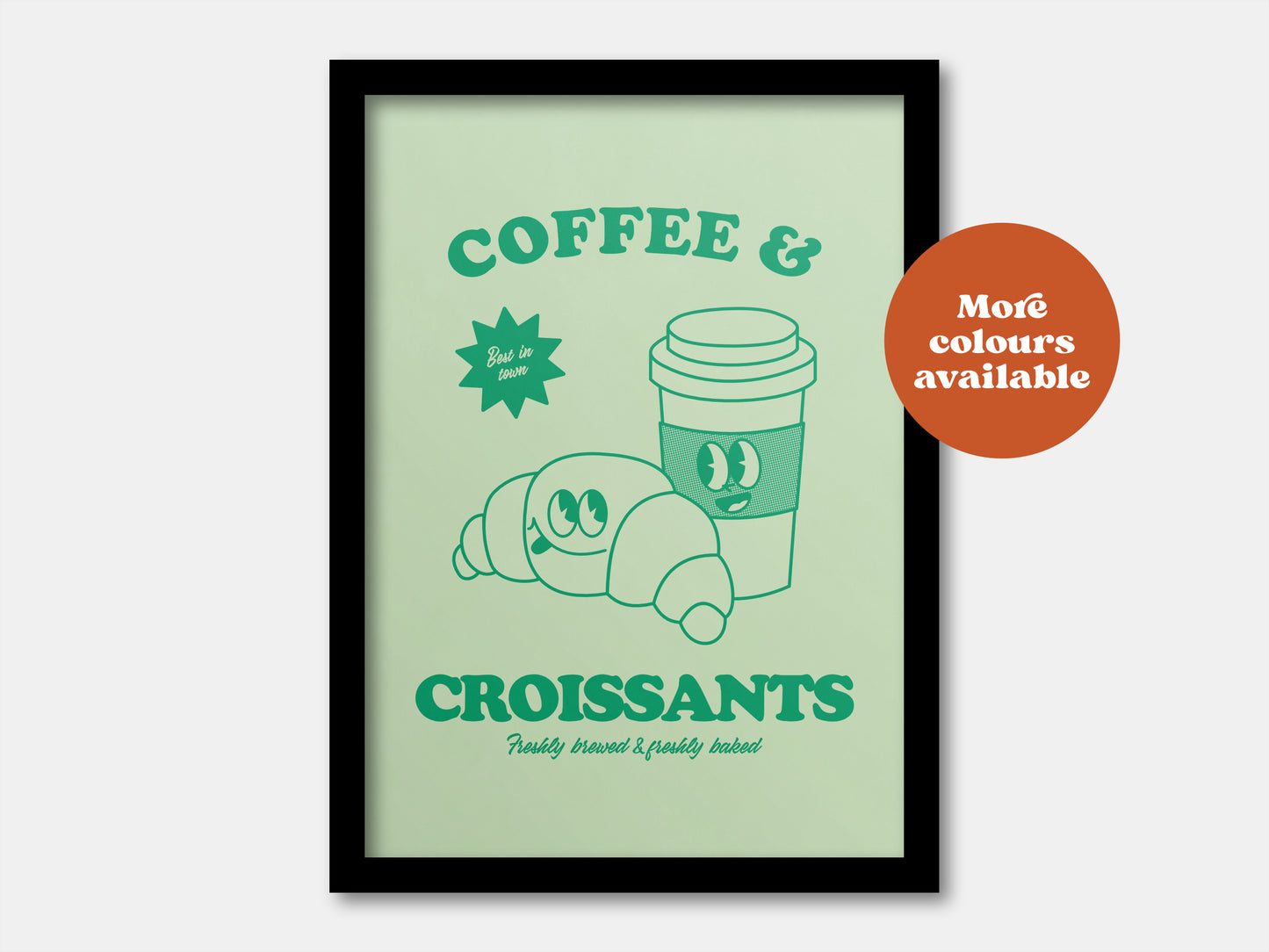 Coffee and Croissants Takeaway Print