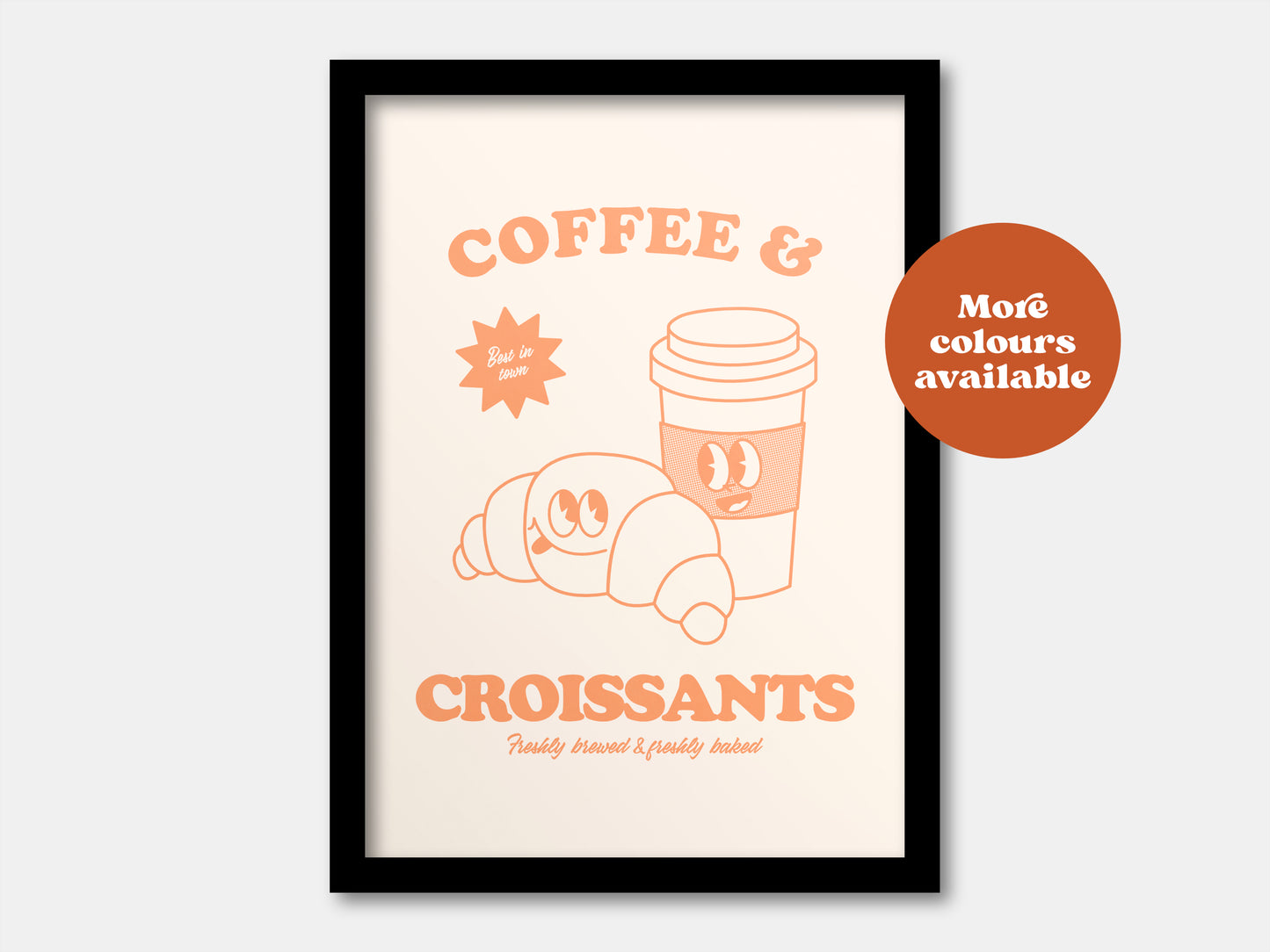 Coffee and Croissants Takeaway Print