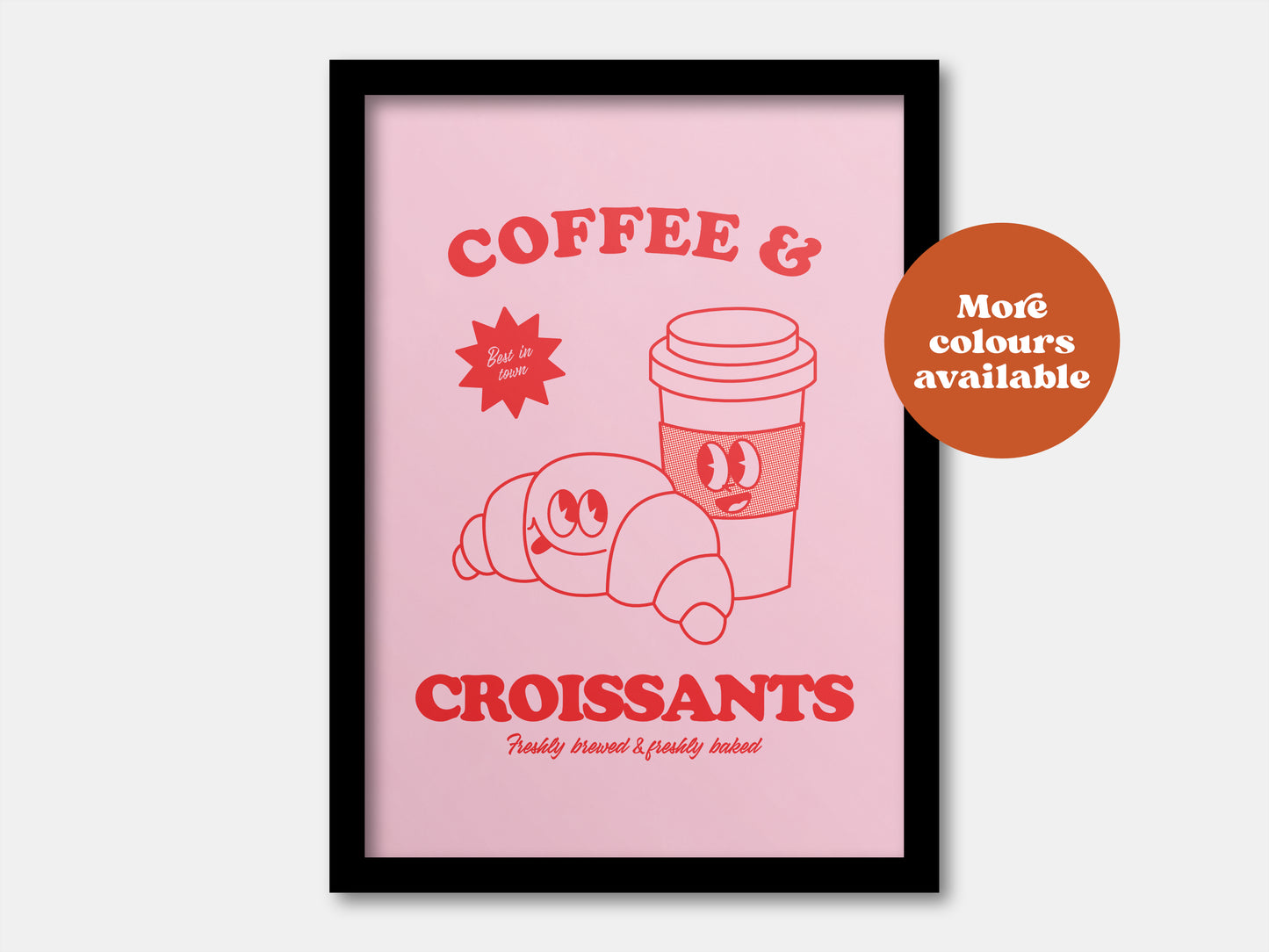 Coffee and Croissants Takeaway Print