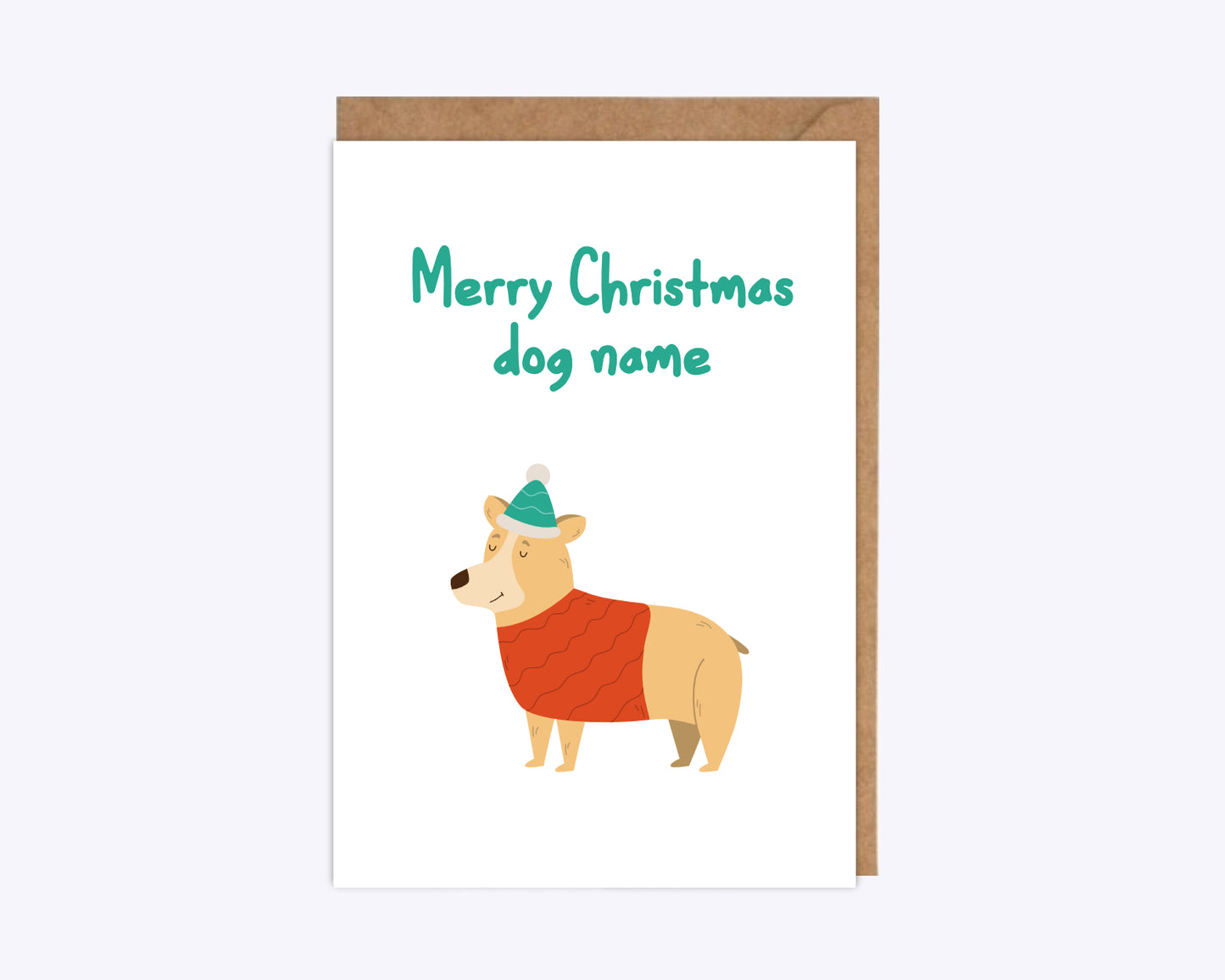 Personalised Corgi Christmas card