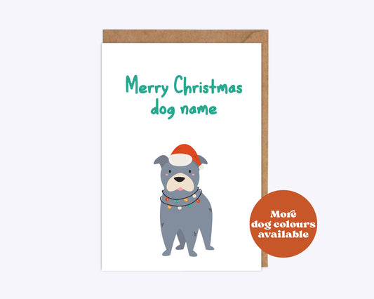 Personalised Staffie Christmas card
