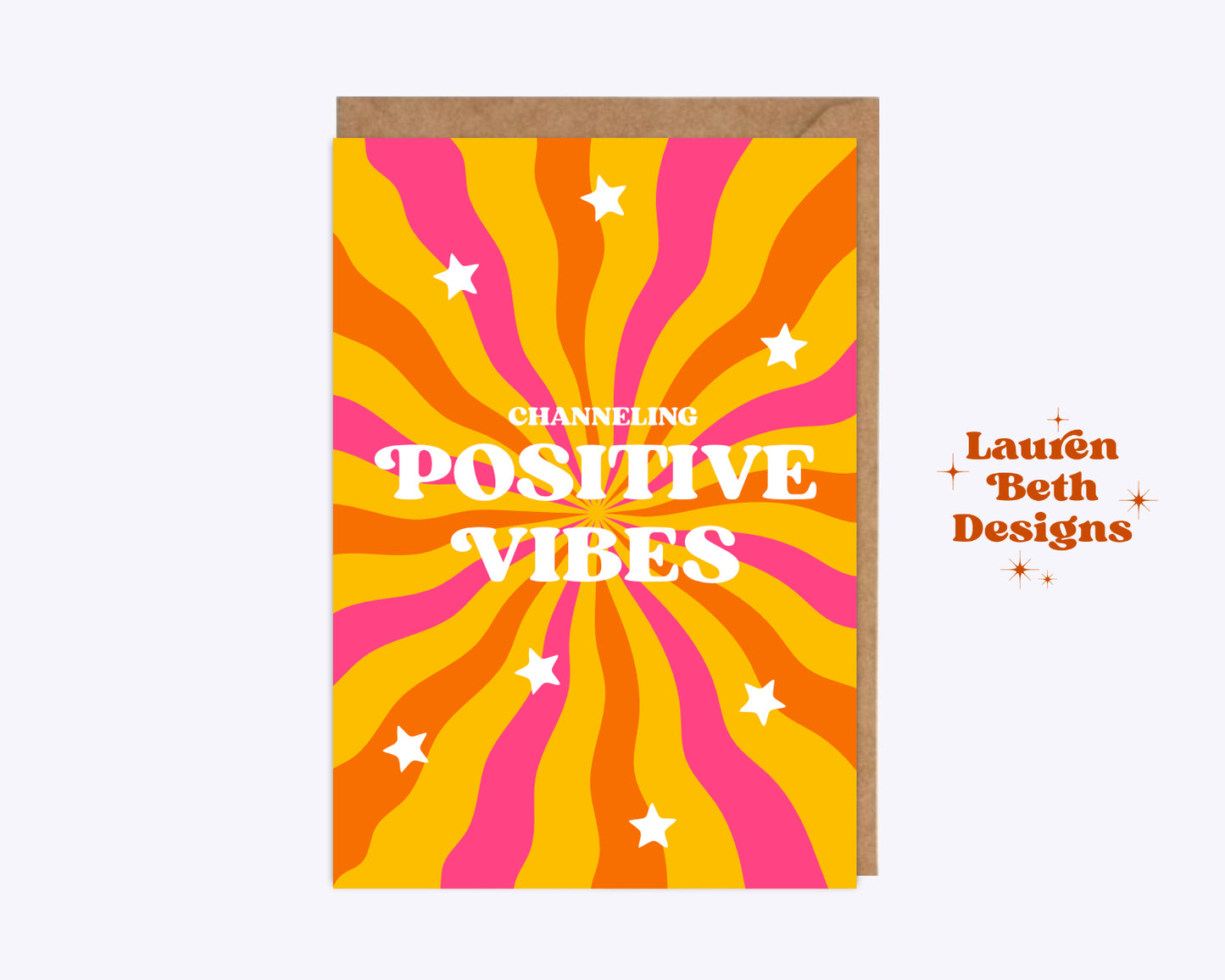 Channelling positive vibes card