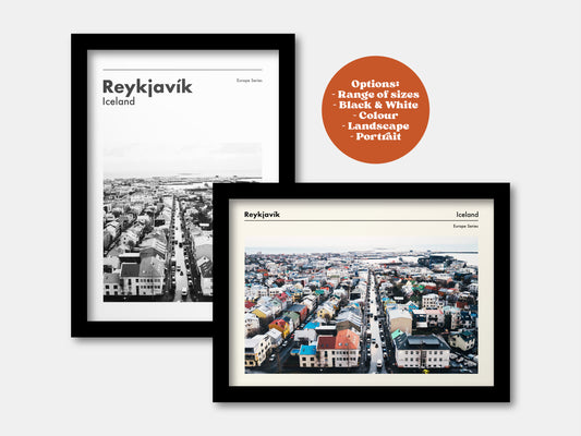Reykjavik Iceland Travel Print - City Series