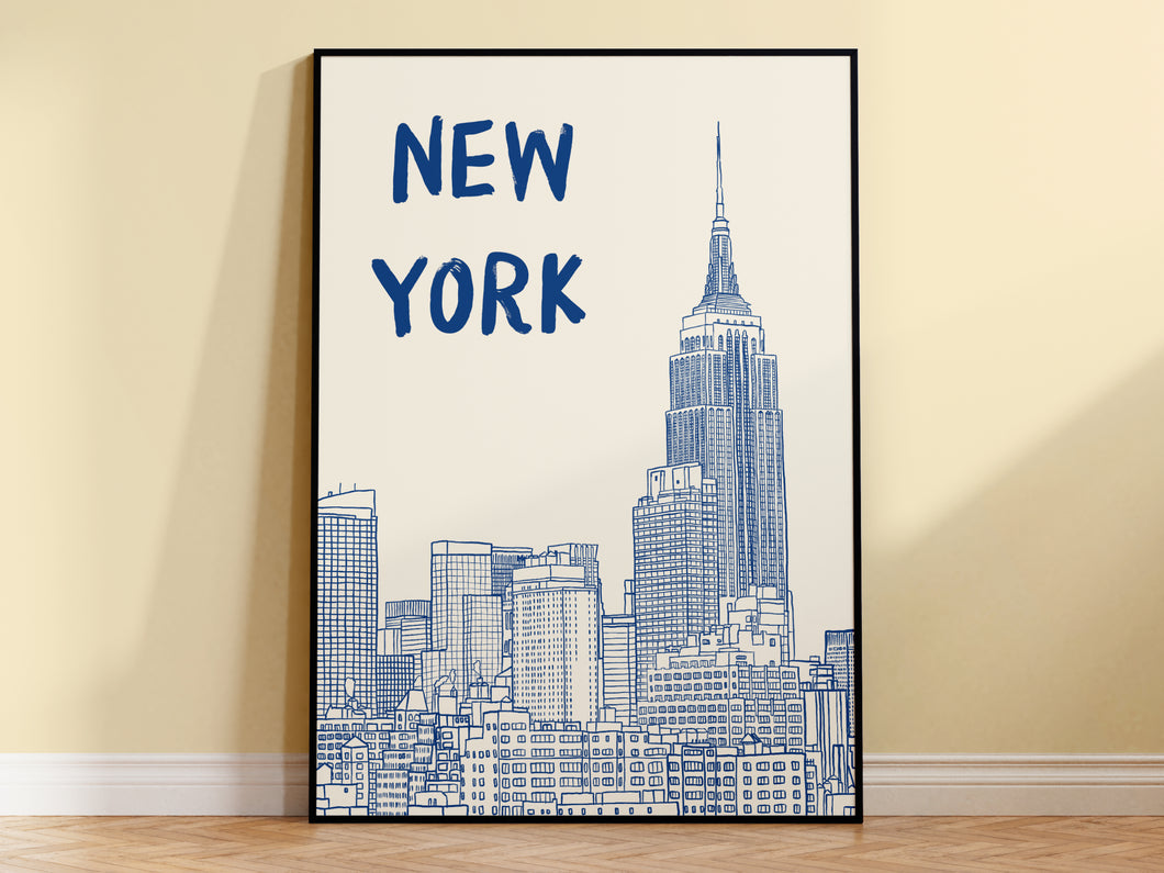 New York Painted-Style Print