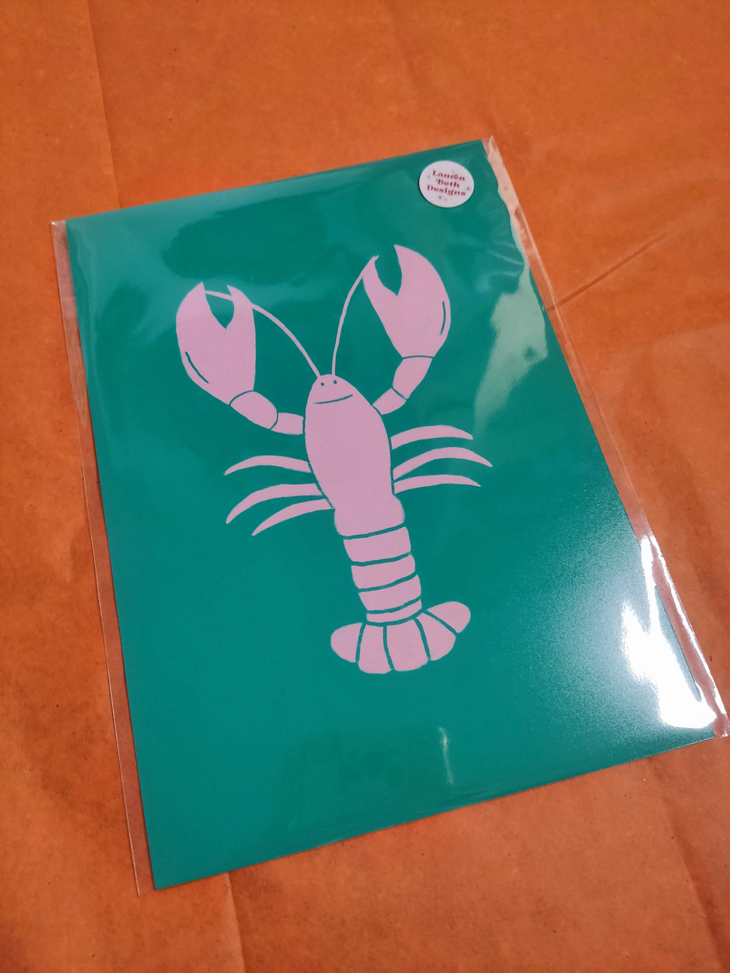 Second Print - A5 Green Lobster