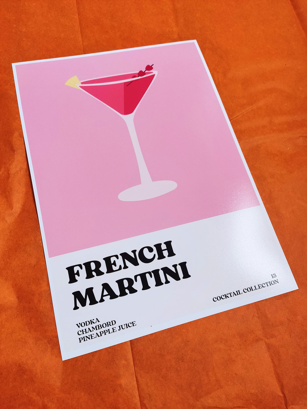 Second Print - A4 French Martini with white border