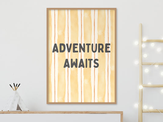 Adventure Awaits Camping Van Kids Print