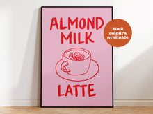 Load image into Gallery viewer, Almond Milk Latte Script Coffee Print
