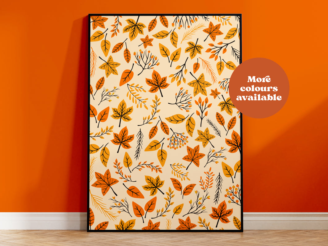 Autumn Leaf Pattern Print