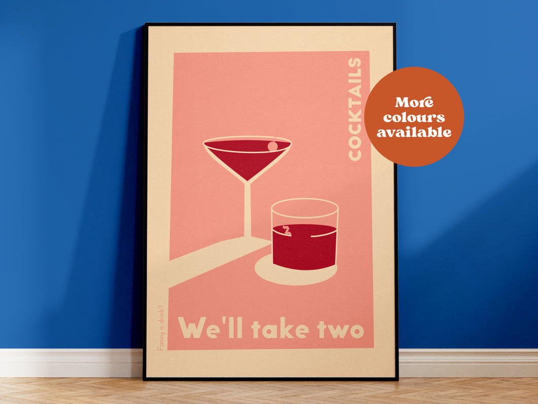 Cocktails We'll Take Two Print