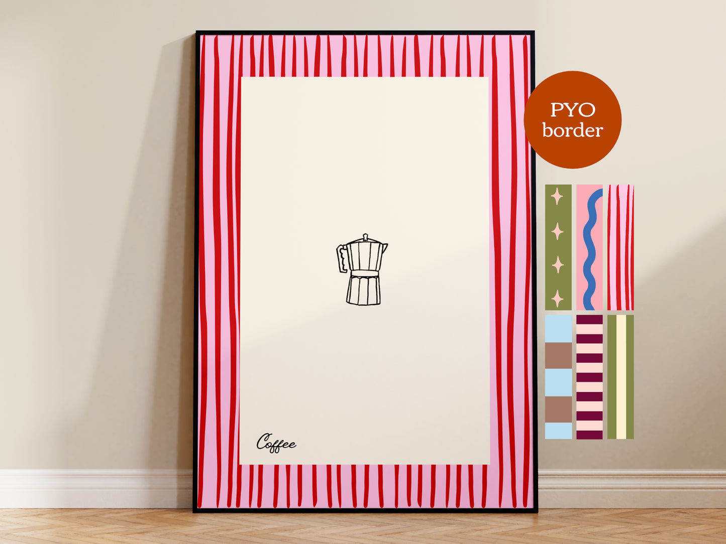 PYO Border - Coffee Print