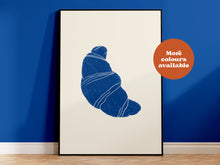 Load image into Gallery viewer, Croissant Linocut-Style print
